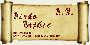 Mirko Najkić vizit kartica